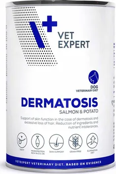 Krmivo pro psa VetExpert Veterinary Diet Dog Adult konzerva Dermatosis Salmon/Potato 400 g