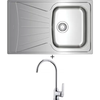 Nerezový dřez Nerezový dřez SET Teka STARBRIGHT 45 E-XN 1B 1D X nerez + Teka IN 995 CR chrom