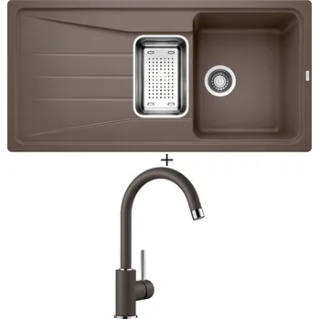 Granitový dřez Granitový dřez SET Blanco SONA 6 S kávová + nerezová miska + Blanco MIDA kávová 519423