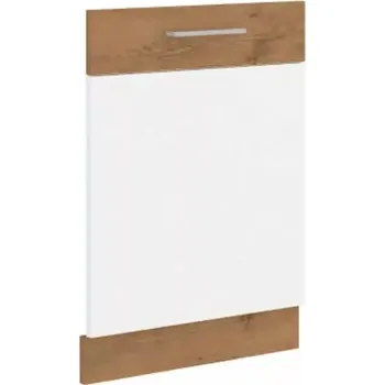 Kuchyňská linka Dvířka na vestavnou myčku nádobí VEGA ZM 713x596 - dub lancelot / bílá extra vysoký lesk HG - SLEVA 3% s kodem radost25