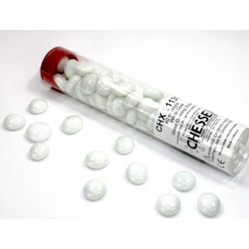 Sběratelská karetní hra Chessex Gaming Glass Stones in Tube White Opal (žetony) – 40 ks