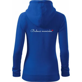 Dámská mikina Budoucí maminka - Dámská mikina trendy zipper s kapucí - XS ( Královská modrá )