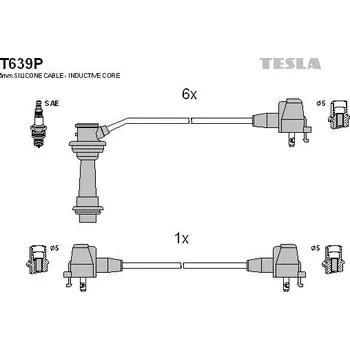 Zapalovací kabel Sada kabelů pro zapalování TESLA T639P