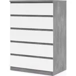 Komoda Simplicity 231 beton/bílý lesk - SLEVA 3% s kodem radost25