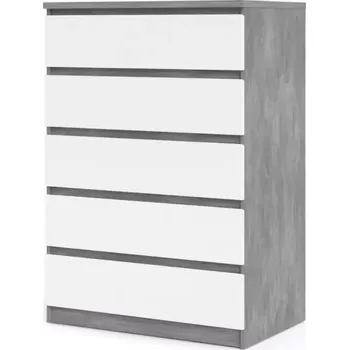 Komoda Komoda Simplicity 231 beton/bílý lesk - SLEVA 3% s kodem radost25