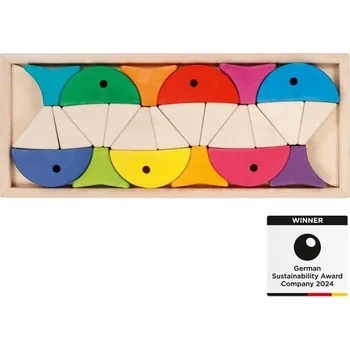 Dřevěná hračka GOKI Dřevěné skládání a třídění - Barevné ryby