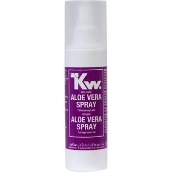 Kosmetika pro psa Aloe Vera sprej 175ml KW (Antistatický rozčesávací sprej na srst pro psy KW Aloe Vera sprej 175ml. Obsahuje 98% organického aloe vera, který dodává srsti potřebnou vitalitu a lesk. Sprej napomáhá zničené a suché srsti získat potřebnou hydrataci a)