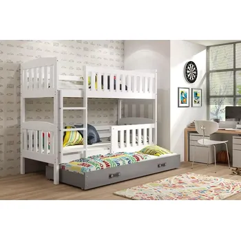 Dětská postel Patrová postel s přistýlkou Kuba bílá/grafit - doprava zdarma - SLEVA 3% s kodem radost25