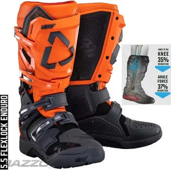 Moto obuv Boty na motokros enduro Leatt Moto 5.5 FlexLock Enduro Boots Orange 2025 12 US