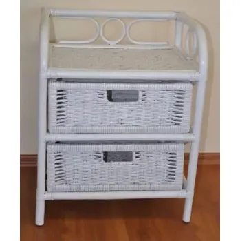 Komoda Ratanová komoda 2 zásuvky - bílá - SLEVA 3% s kodem radost25