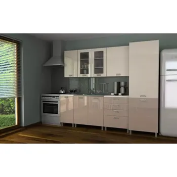 Kuchyňská linka Kuchyňská linka Simeon 240 - jasmín+capucino lesk/RLG - doprava zdarma - SLEVA 3% s kodem radost25