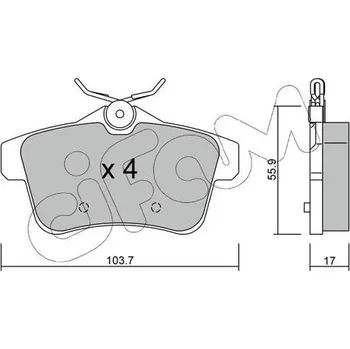 Brzdová destička Sada brzdových destiček, kotoučová brzda CIFAM 822-855-0