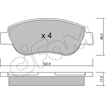 Brzdová destička Sada brzdových destiček, kotoučová brzda CIFAM 822-781-0