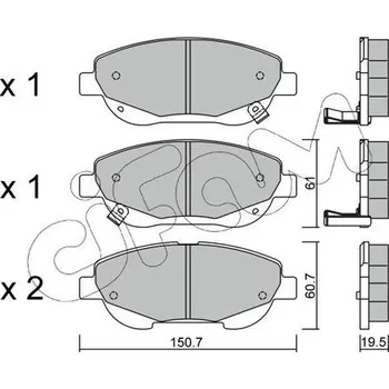 Auto-moto Sada brzdových destiček, kotoučová brzda CIFAM 822-879-0
