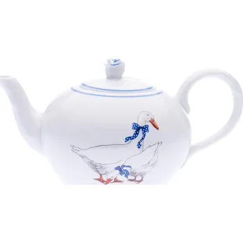 Konvice na čaj Český porcelán, a.s., Dubí Konvice čajová se sítkem, 0,95 l, husy, Český porcelán