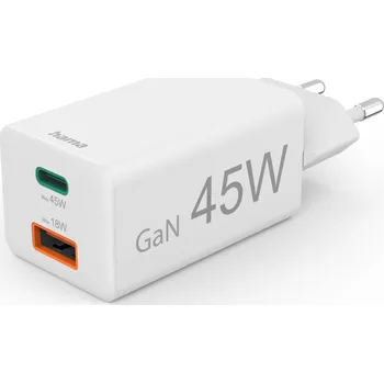 Hama rychlá USB nabíječka GaN USB-C USB-A, PD/QC, 45 W