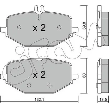 Auto-moto Sada brzdových destiček, kotoučová brzda CIFAM 822-1274-0