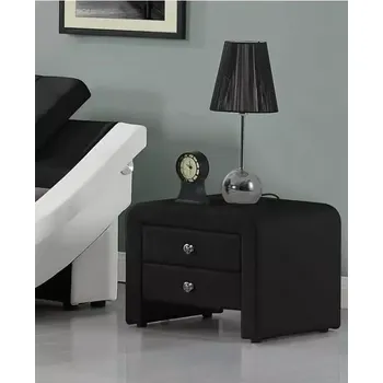 Noční stolek Noční stolek WILSON - ekokůže, černá - SLEVA 3% s kodem radost25