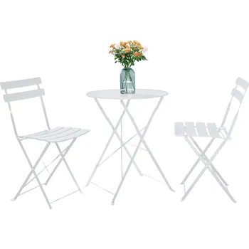 Zahradní sestava Zahradní set 1+2, bílá, ocel, OBAX