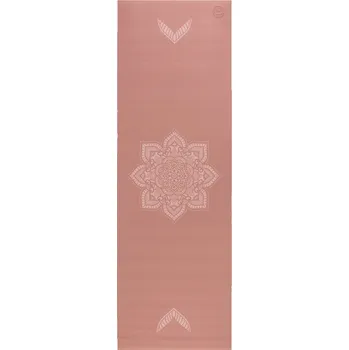 podložka na cvičení BODHI Jóga podložka LEELA MEHNDI MANDALA, 183x60x0,45 cm, starorůžová