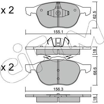 Auto-moto Sada brzdových destiček, kotoučová brzda CIFAM 822-534-1