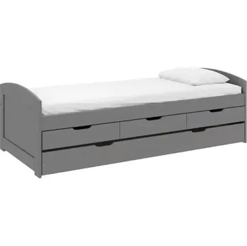 Postel Postel s výsuvnou přistýlkou MARINELLA NEW - šedá, masiv - SLEVA 3% s kodem radost25
