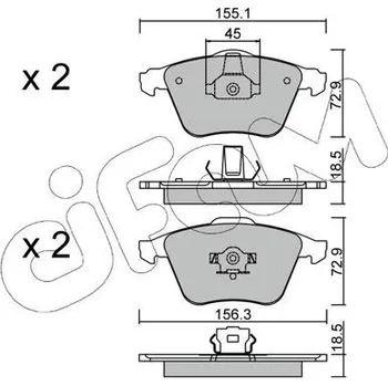 Auto-moto Sada brzdových destiček, kotoučová brzda CIFAM 822-549-3