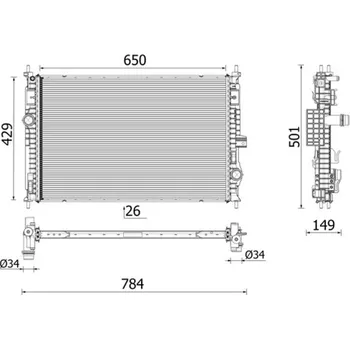 Chladič motoru Chladič, chlazení motoru MAHLE CR 2710 000P
