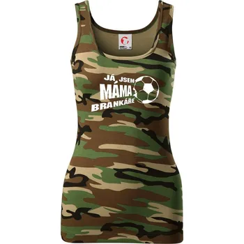 Dámské tričko Já jsem táta - máma brankáře - fotbal - Dámské Maskáčové tílko - 2XL ( Hnědý maskáč )