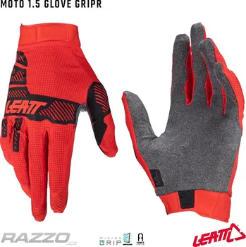 Moto rukavice Rukavice Leatt Moto 1.5 GripR Glove Red 2024 9 - M