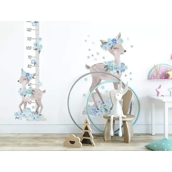 Samolepící dekorace Měřítko vzrůstu srnka - modrá - SLEVA 3% s kodem radost25