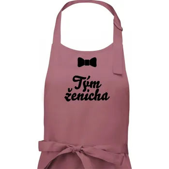 Kuchyňská zástěra Rozlučka motýlek - tým ženicha - Pánská zástěra na vaření - Univerzální velikost ( Starorůžová )