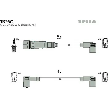 Zapalovací kabel Sada kabelů pro zapalování TESLA T675C