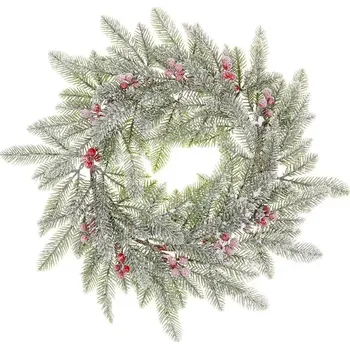 Vánoční dekorace Věnec ojíněný s bobulemi, vánoční umělá dekorace VP2037 - SLEVA 3% s kodem radost25