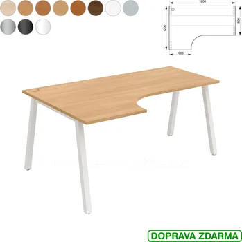 Psací stůl UE A 1800 60 P Hobis UNI - Stůl pracovní 180 x 120