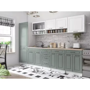 Kuchyňská linka Kuchyňská linka Brigita 300 bílá/sv.zelená MAT - doprava zdarma - SLEVA 3% s kodem radost25