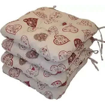 Podsedák Sedák UNI set 4 kusy - červená srdce - SLEVA 3% s kodem radost25