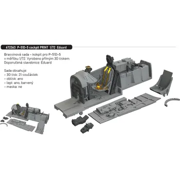 Plastikový model Eduard 1/72 P-51D-5 cockpit PRINT (EDUARD)
