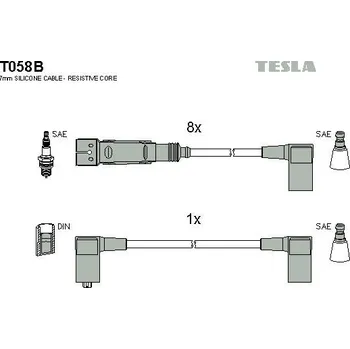 Zapalovací kabel Sada kabelů pro zapalování TESLA T058B