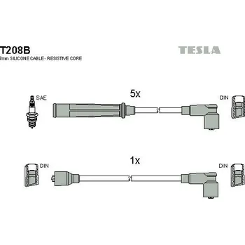 Autoelektrika Sada kabelů pro zapalování TESLA T208B