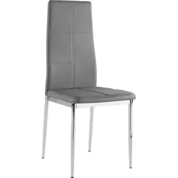 Jídelní židle Židle LERA - šedá ekokůže / chrom - SLEVA 3% s kodem radost25