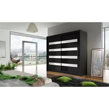 Šatní skříň Skříň Berger XI černá/bílý lakobel - doprava zdarma - SLEVA 3% s kodem radost25