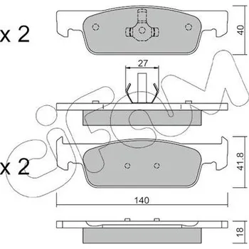 Brzdová destička Sada brzdových destiček, kotoučová brzda CIFAM 822-975-3