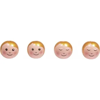 Dětské navlékací korálky Dřevěné malované hlavičky - korálky 23mm 4ks