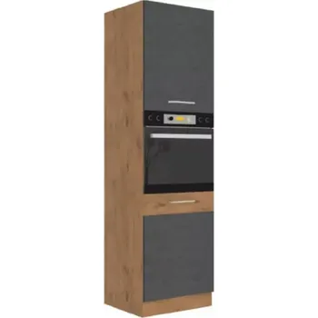 Kuchyňská linka Vysoká skříňka VEGA 60 DP-210 2F - dub lancelot / šedá matná - SLEVA 3% s kodem radost25