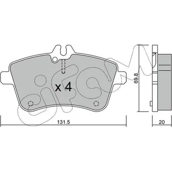 Brzdová destička Sada brzdových destiček, kotoučová brzda CIFAM 822-647-0