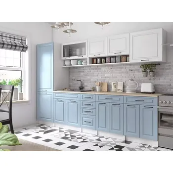 Kuchyňská linka Kuchyňská linka Brigita 300 bílá/sv.modrá MAT - doprava zdarma - SLEVA 3% s kodem radost25