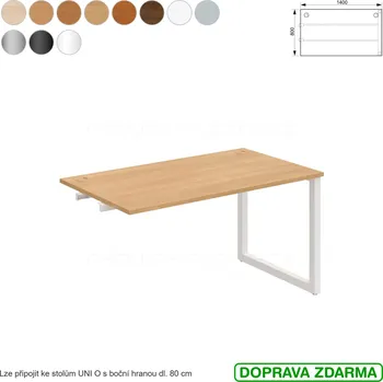 Psací stůl US O 1400 R Hobis UNI - Stůl řetězící 140 x 80