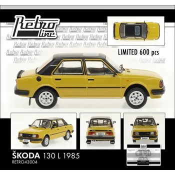 autíčko Škoda 130 L (1985) - tabáková/černá 1:43 FOX18