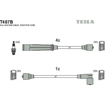Zapalovací kabel Sada kabelů pro zapalování TESLA T487B